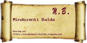 Mindszenti Balda névjegykártya